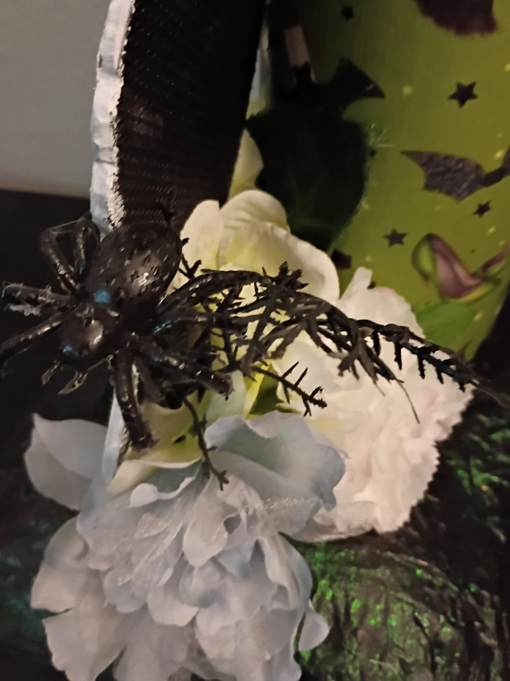 LED Bride Of Frankenstein Bottle Light with Bat Accents - Home Party Supplies